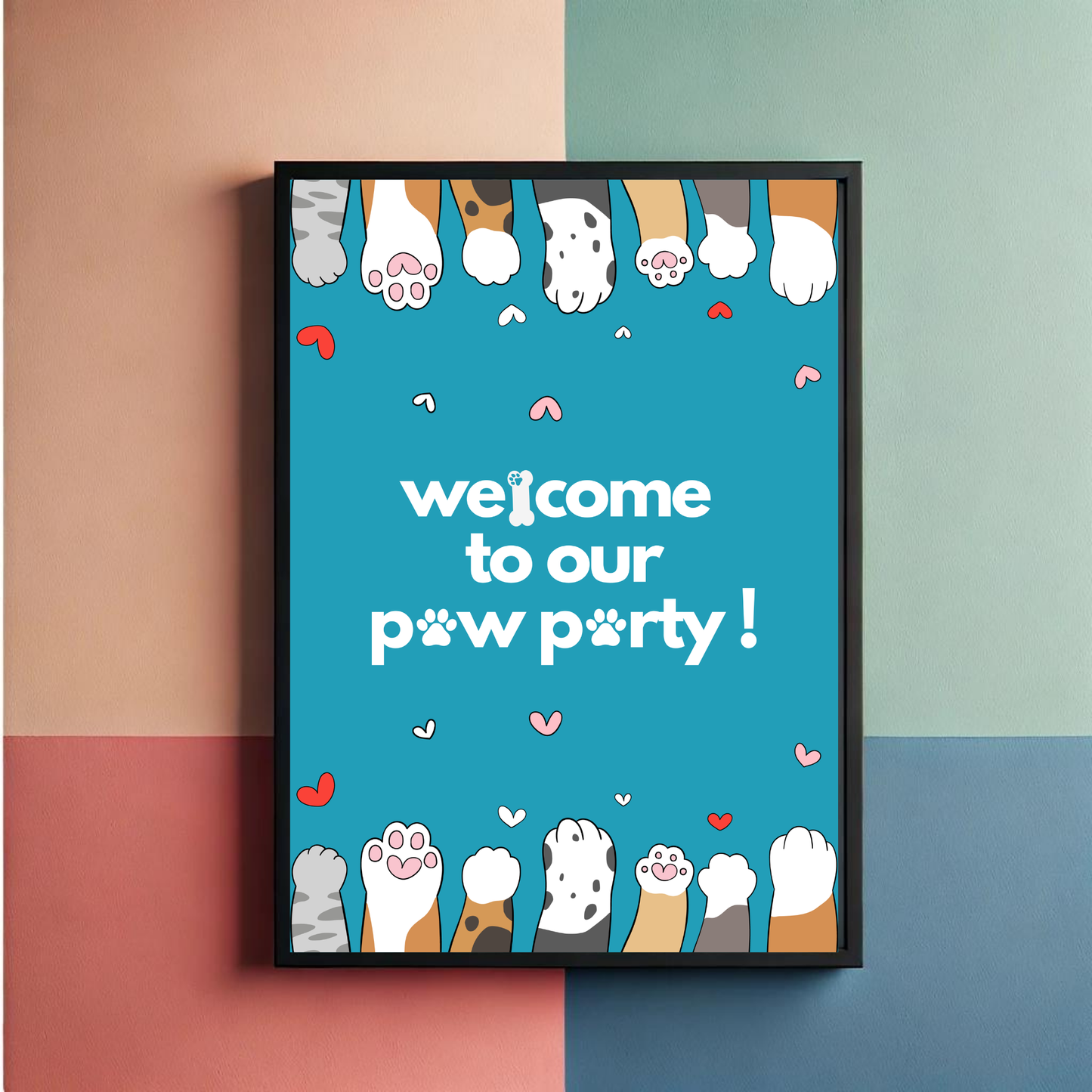 Paw Party Wall Art Poster