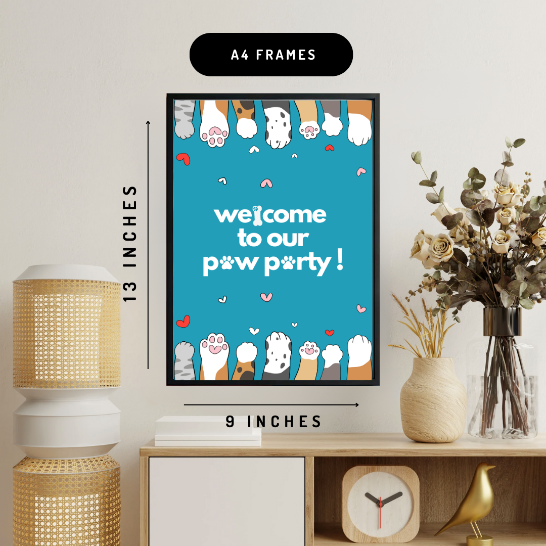 Paw Party Wall Art Poster