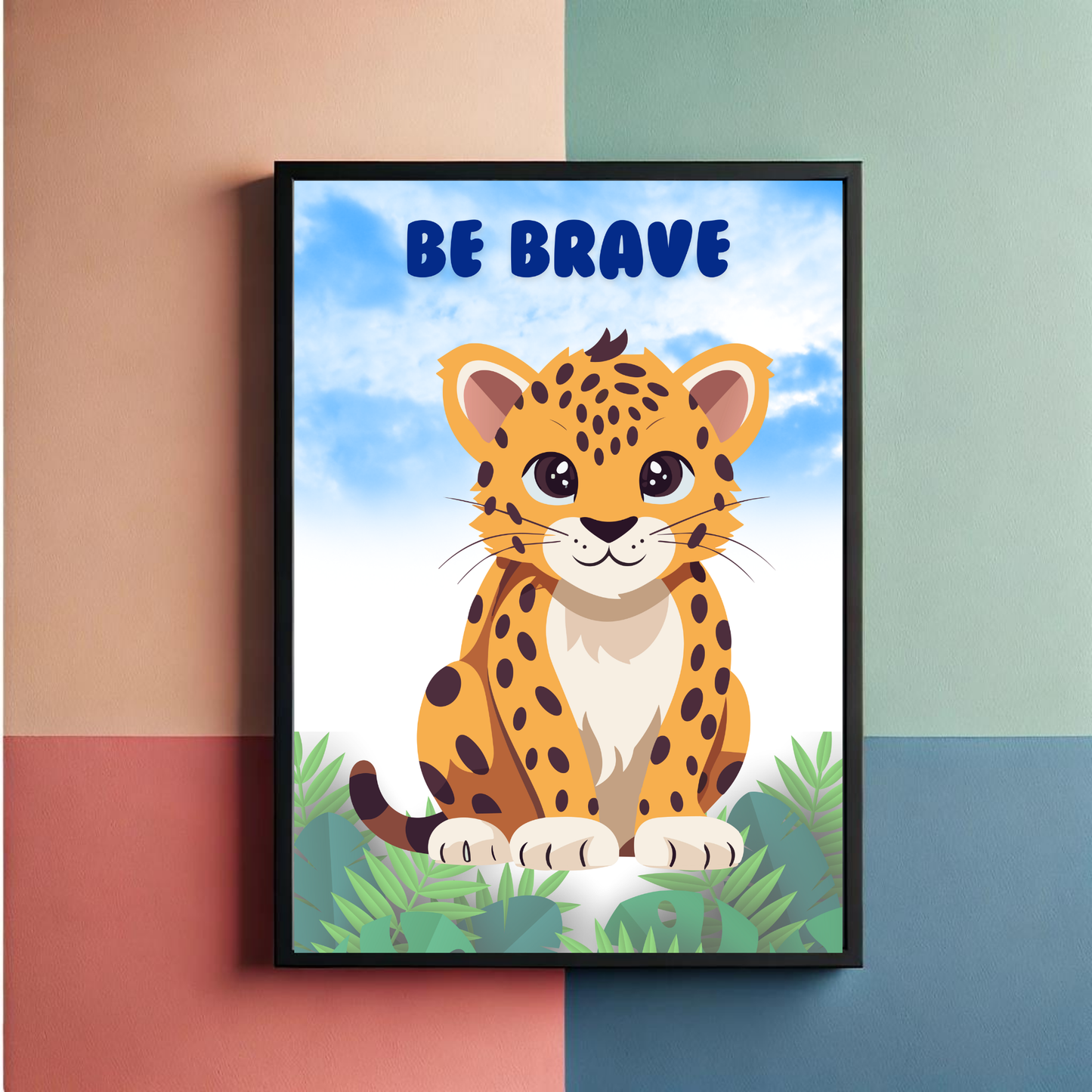 Safari Animals Nursery Set of 6 Wall Art Posters