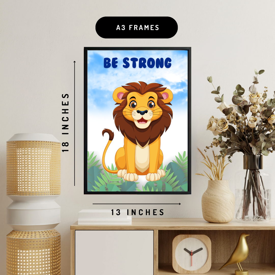 Safari Animals Nursery Set of 6 Wall Art Posters