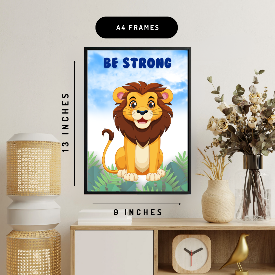 Safari Animals Nursery Set of 6 Wall Art Posters