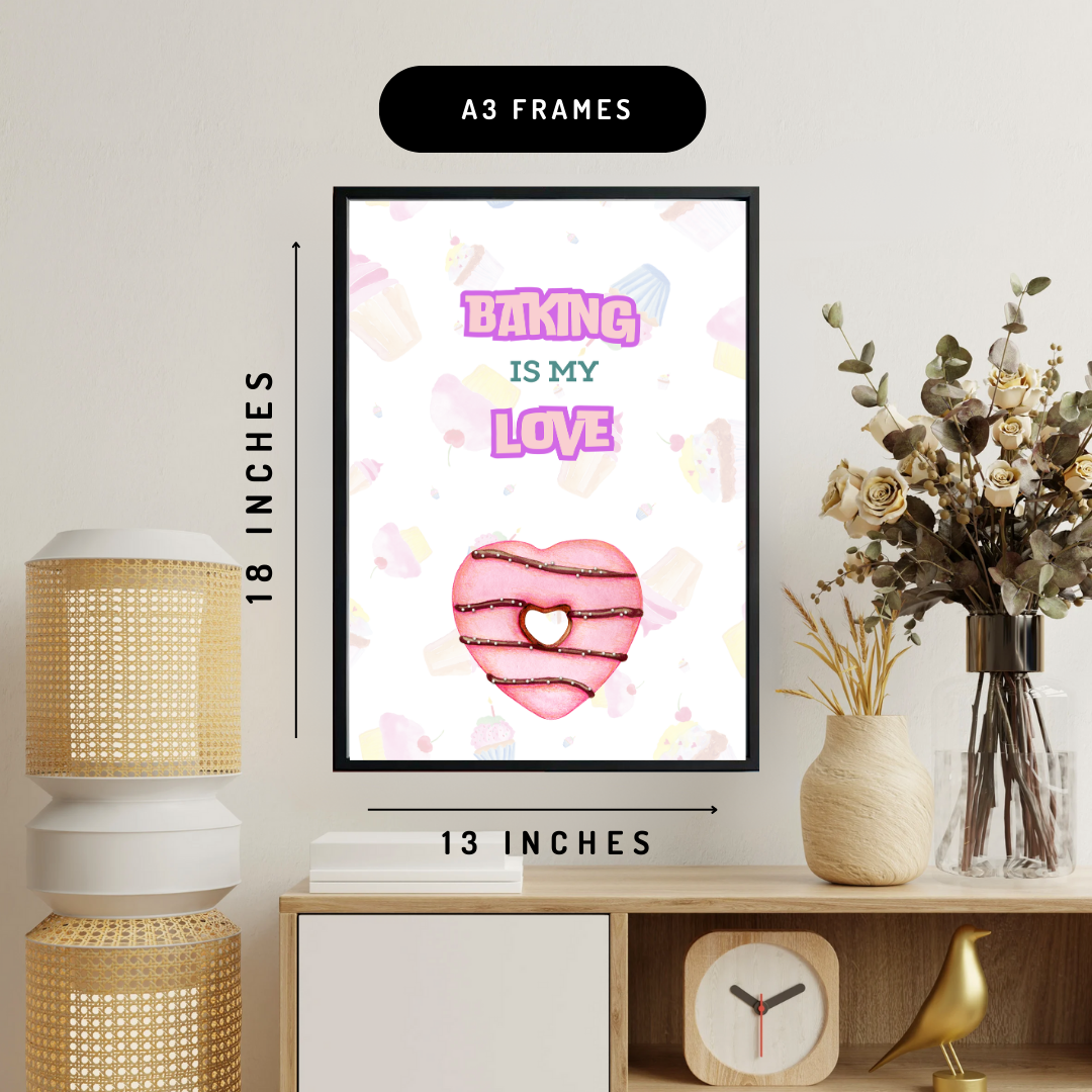 Baking is Love Set of 3 Wall Art Posters