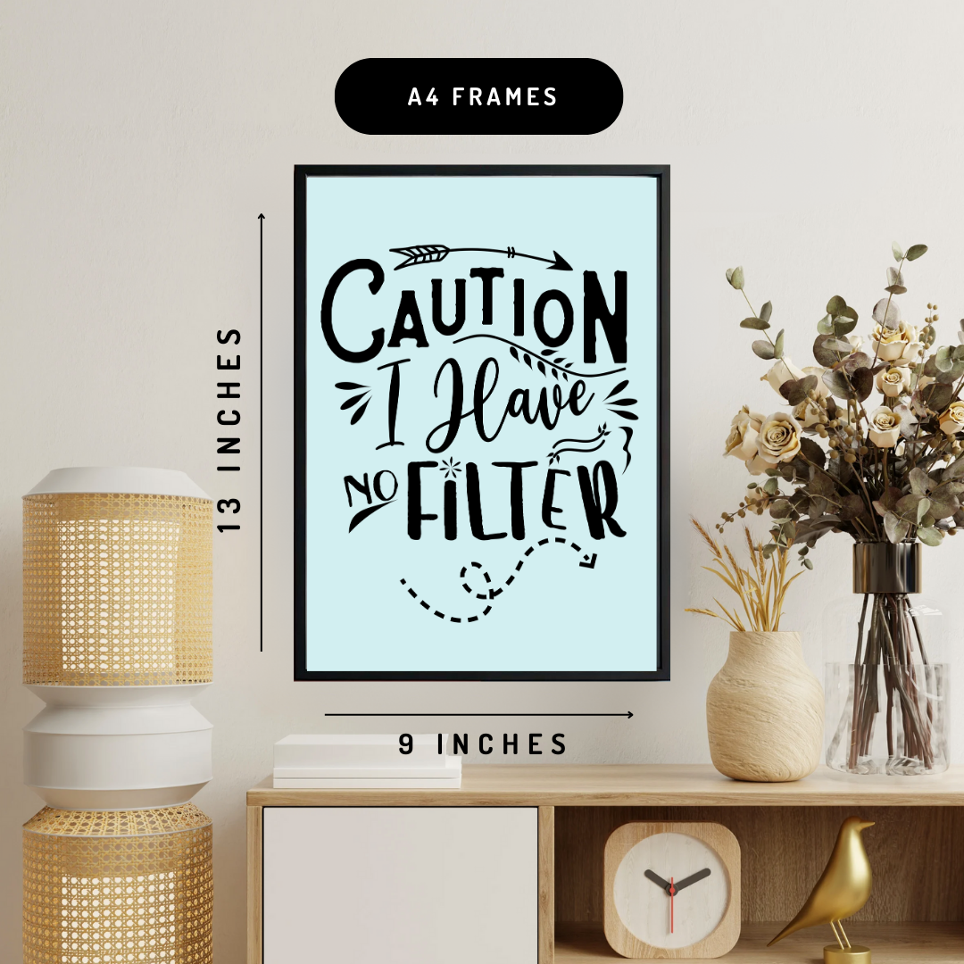 No Filter Wall Art Poster