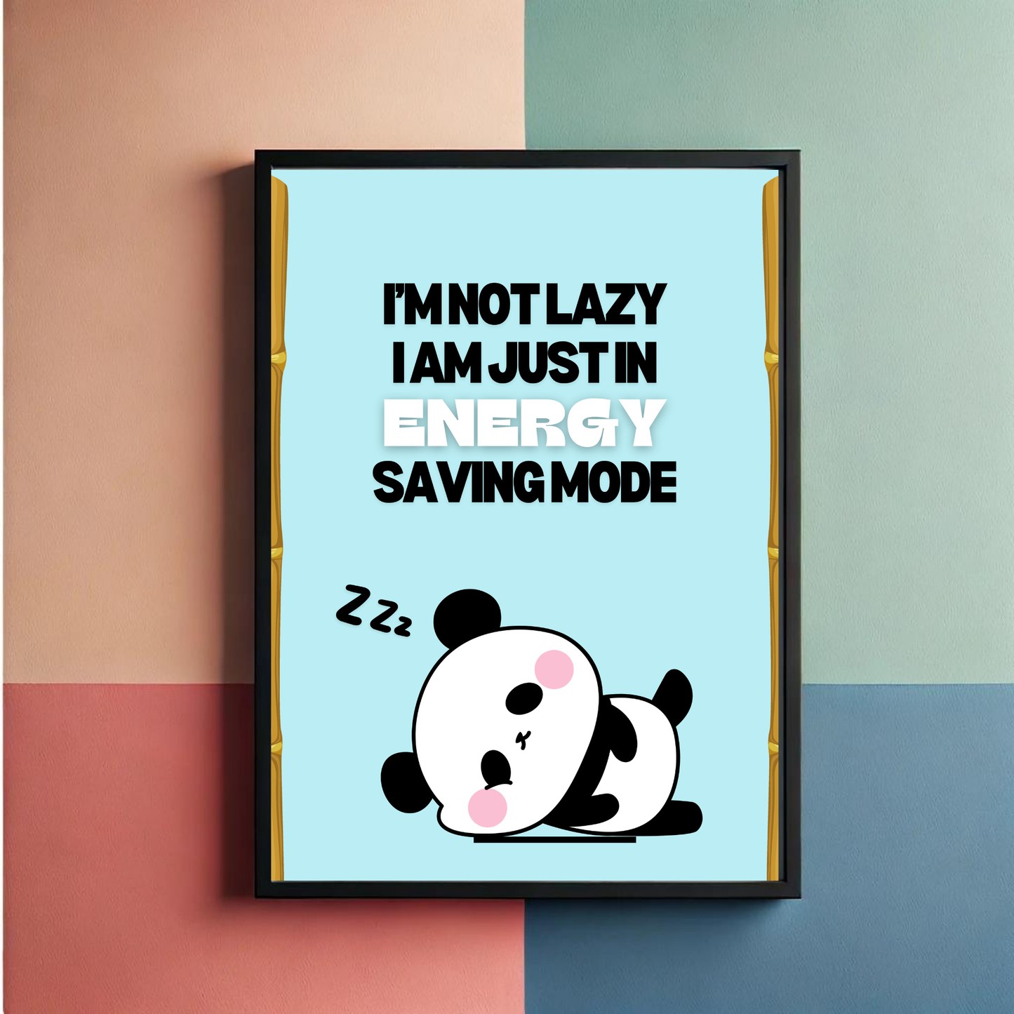 Lazy Panda Wall Art Poster