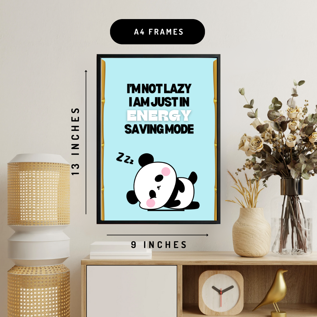 Lazy Panda Wall Art Poster