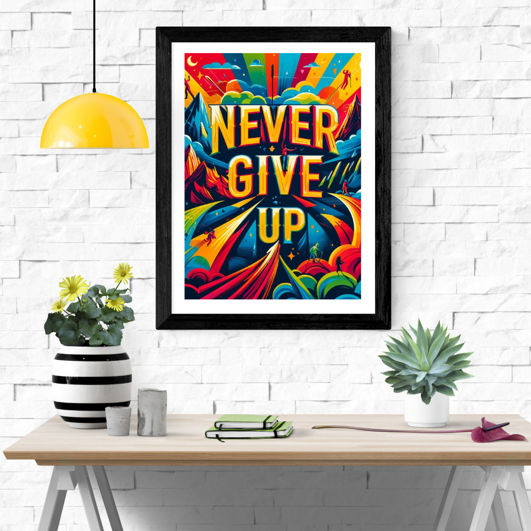 Never Give Up Wall Art Poster