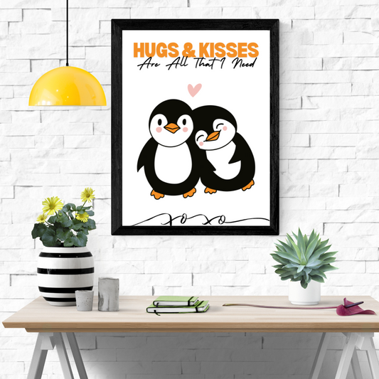 Hugs And Kisses Wall Art Poster