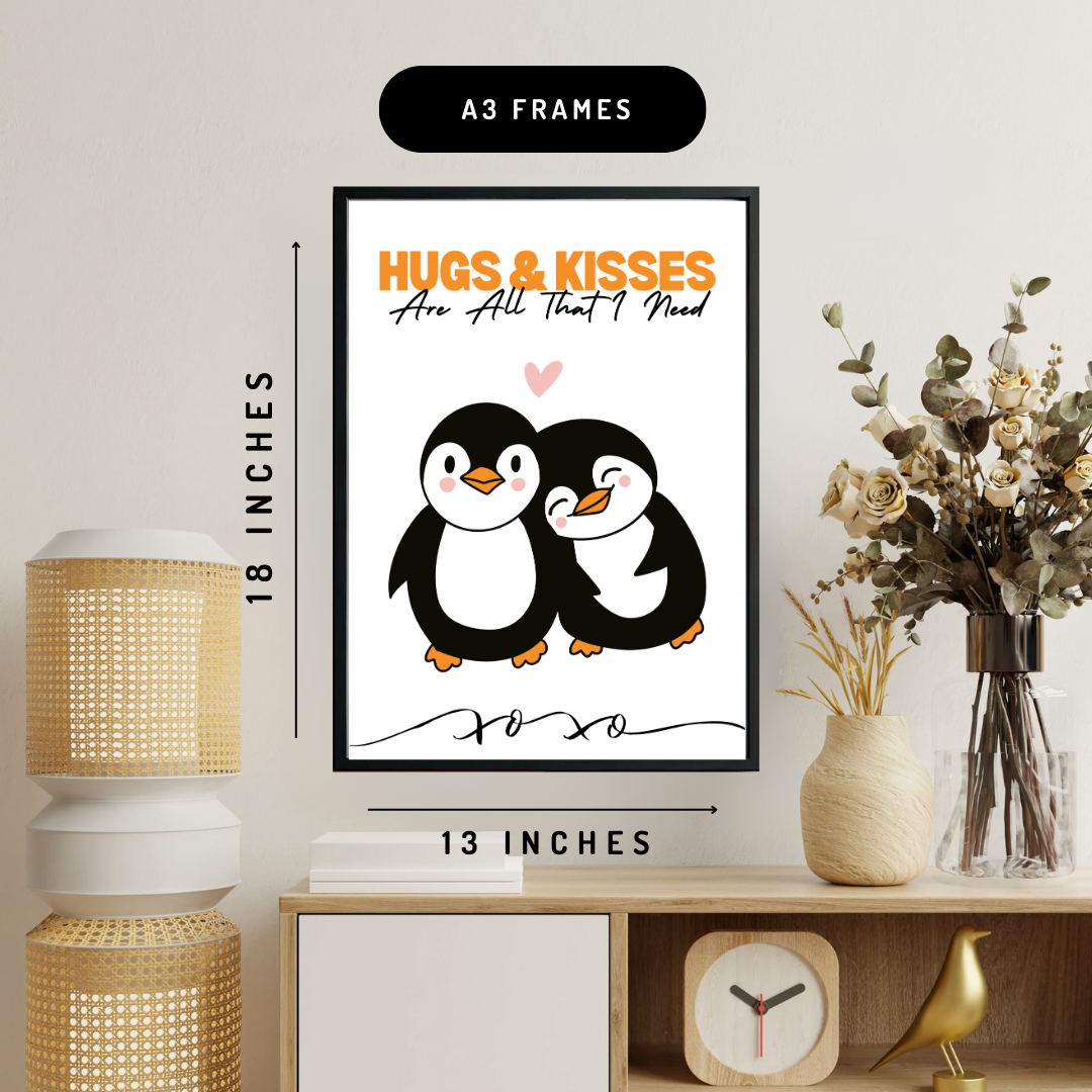 Hugs And Kisses Wall Art Poster