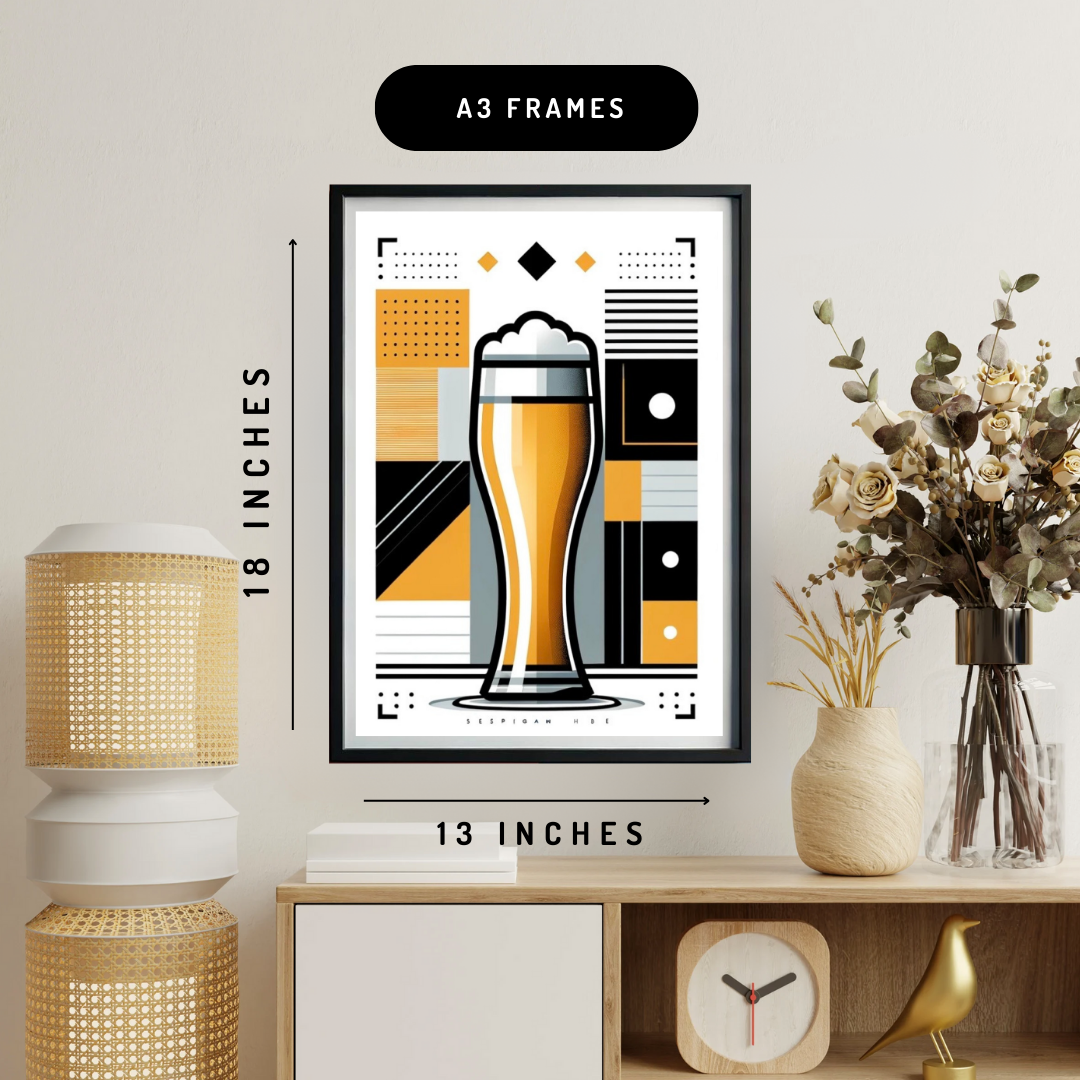 Beer Glass Wall Art Poster