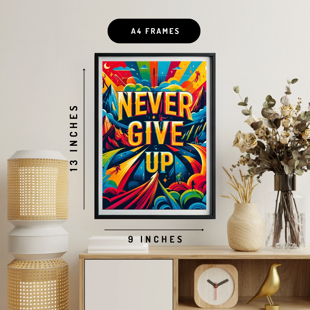 Never Give Up Wall Art Poster