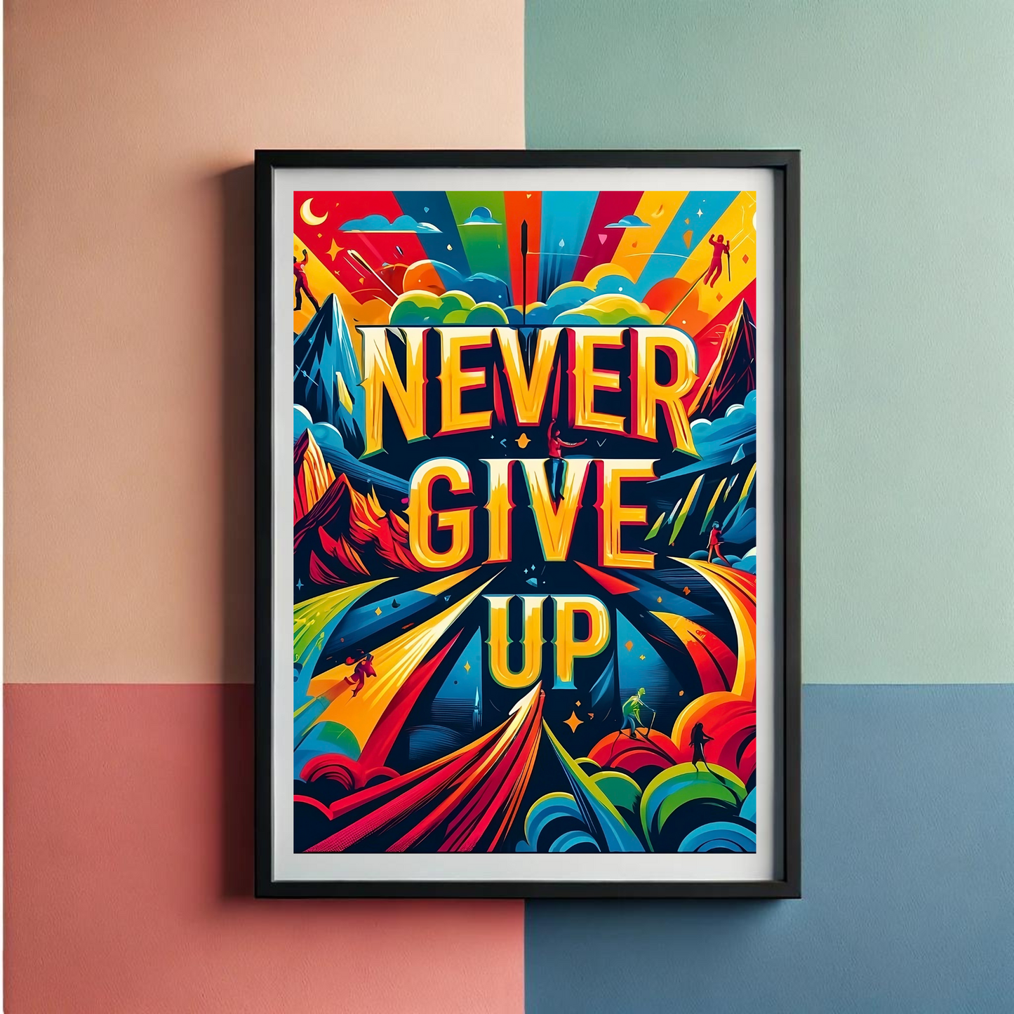 Never Give Up Wall Art Poster