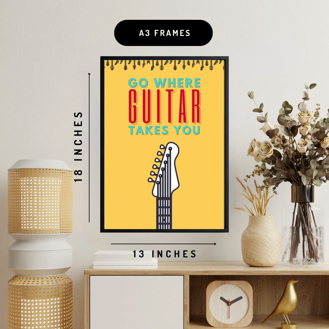 Go With The Guitar Wall Art Poster