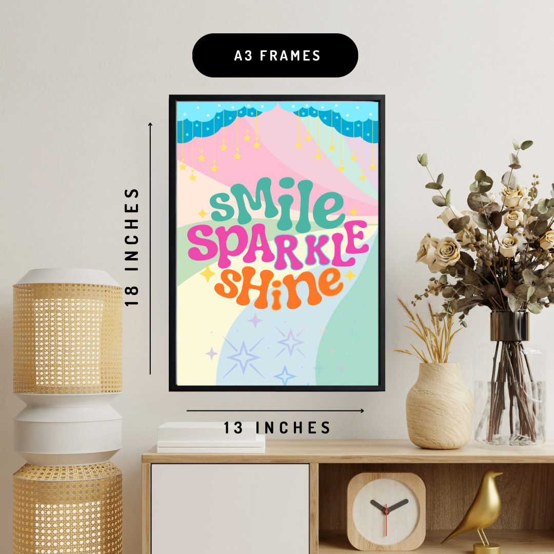 Smile Sparkle Shine Wall Art Poster