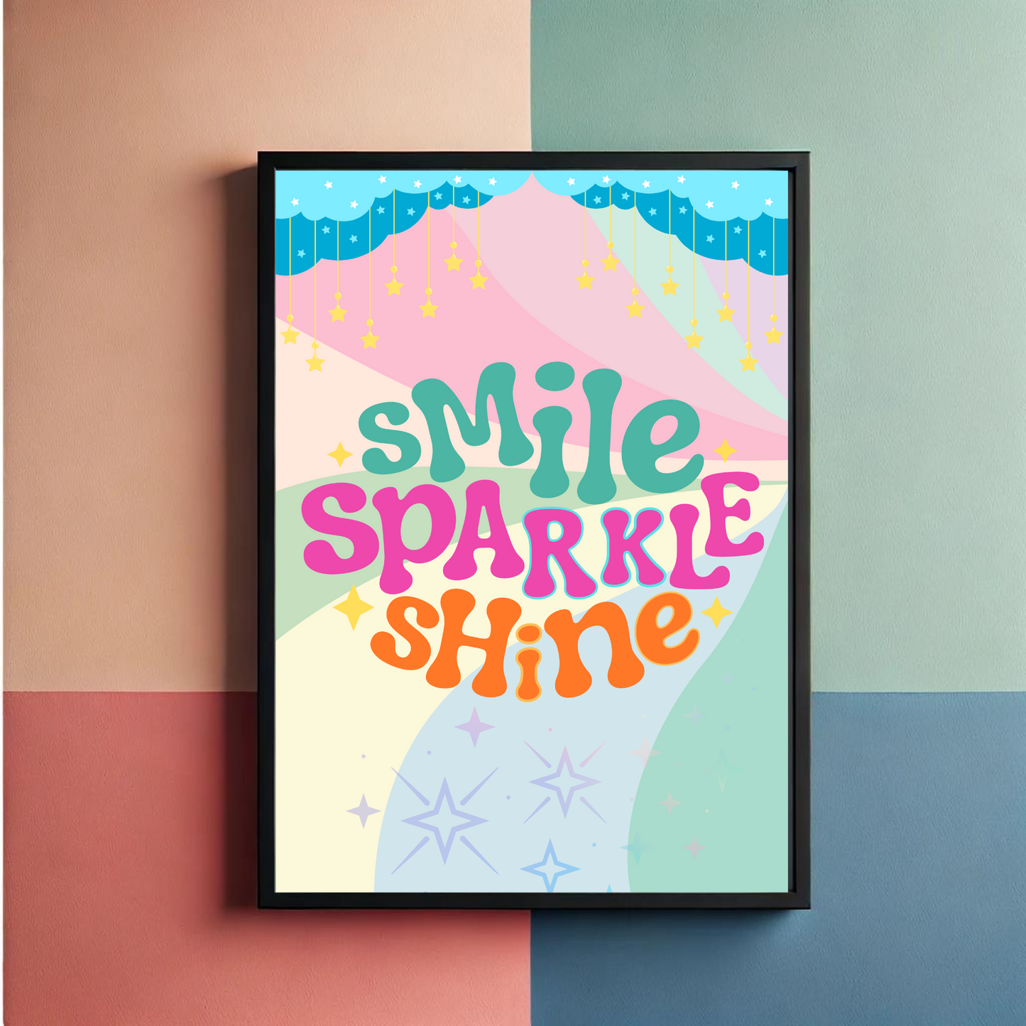 Smile Sparkle Shine Wall Art Poster