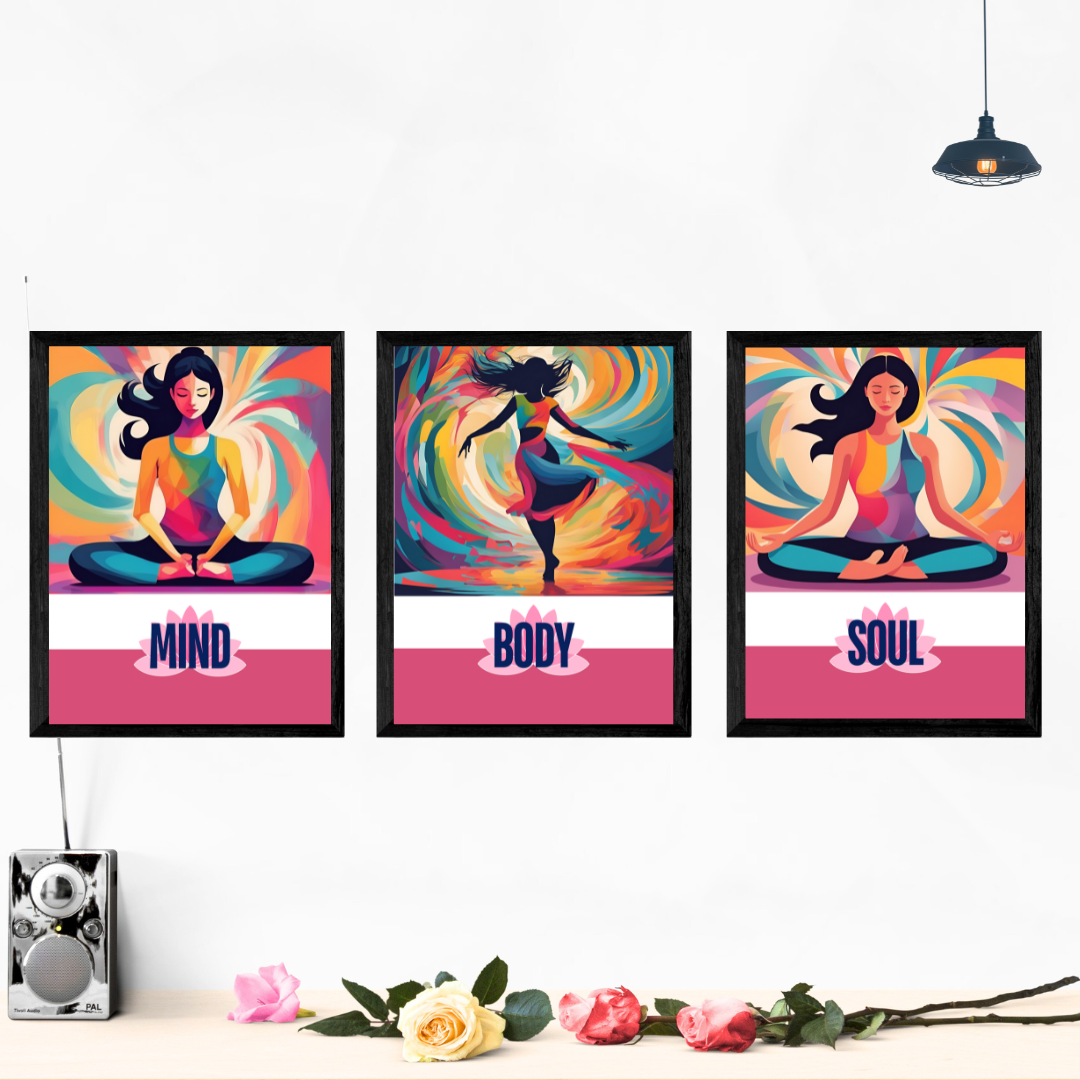 Mind Body Soul Abstract Wall Art Posters