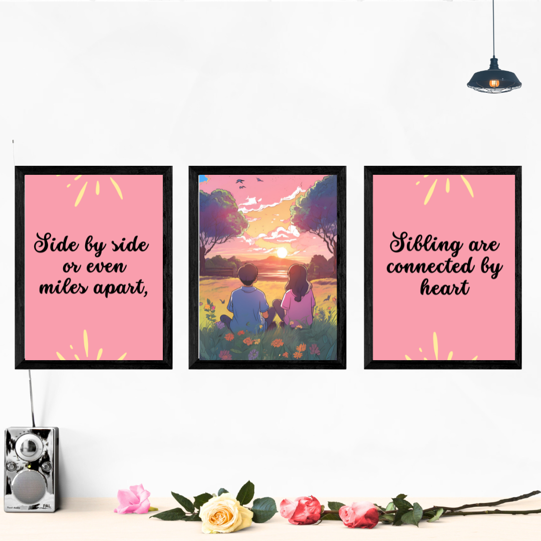 Siblings Are Connected By Heart Wall Art Posters