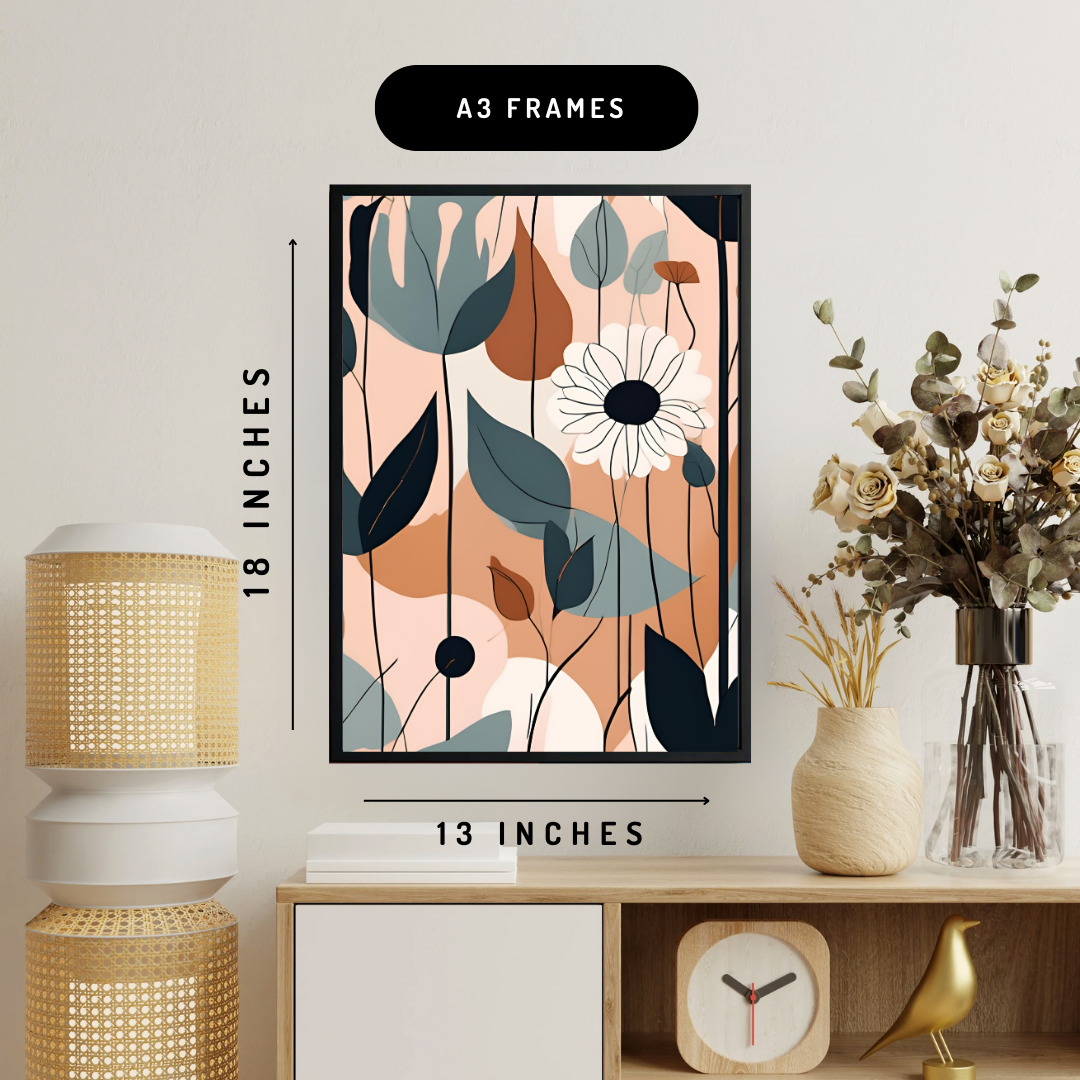 Boho Flowers Wall Art Posters