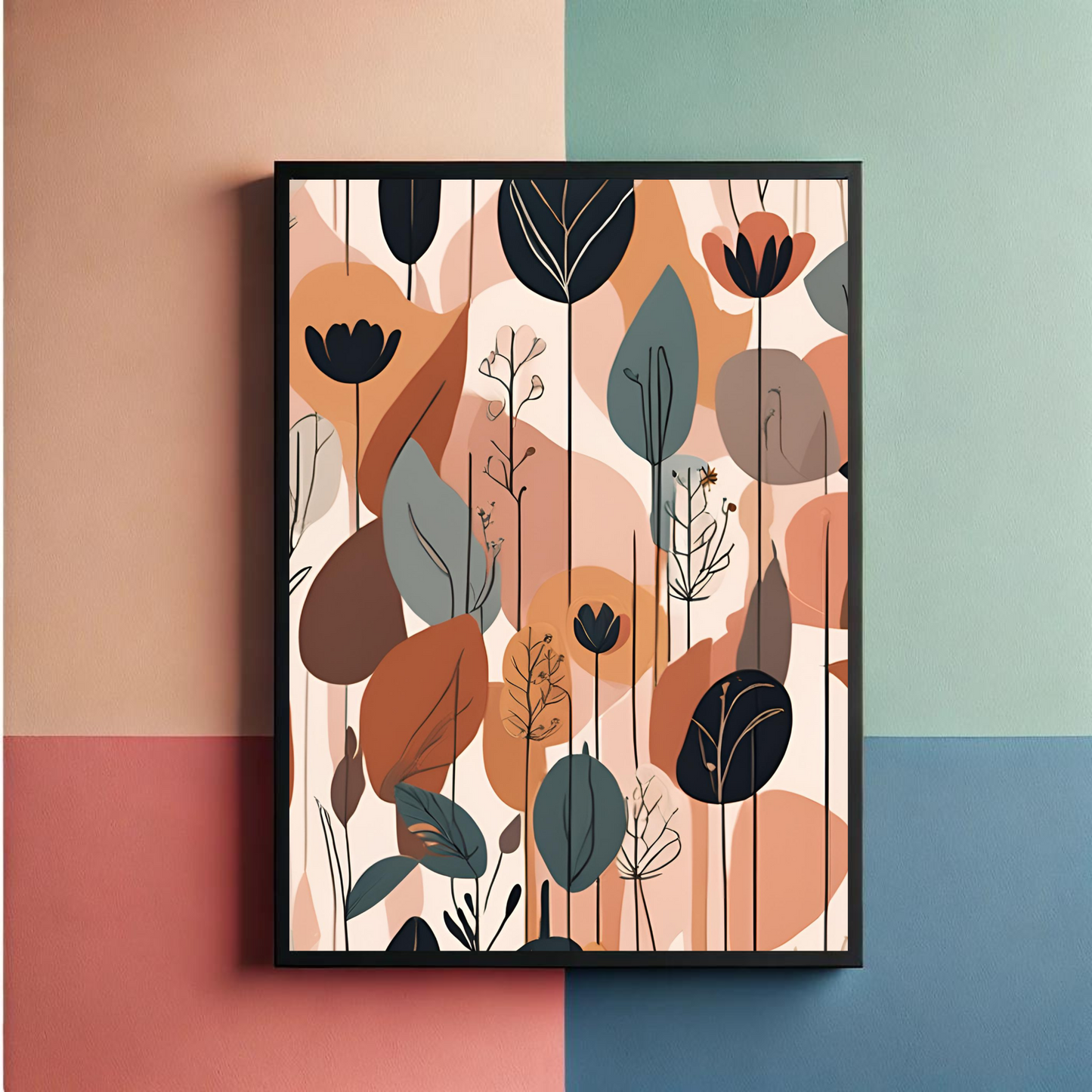 Boho Flowers Wall Art Posters