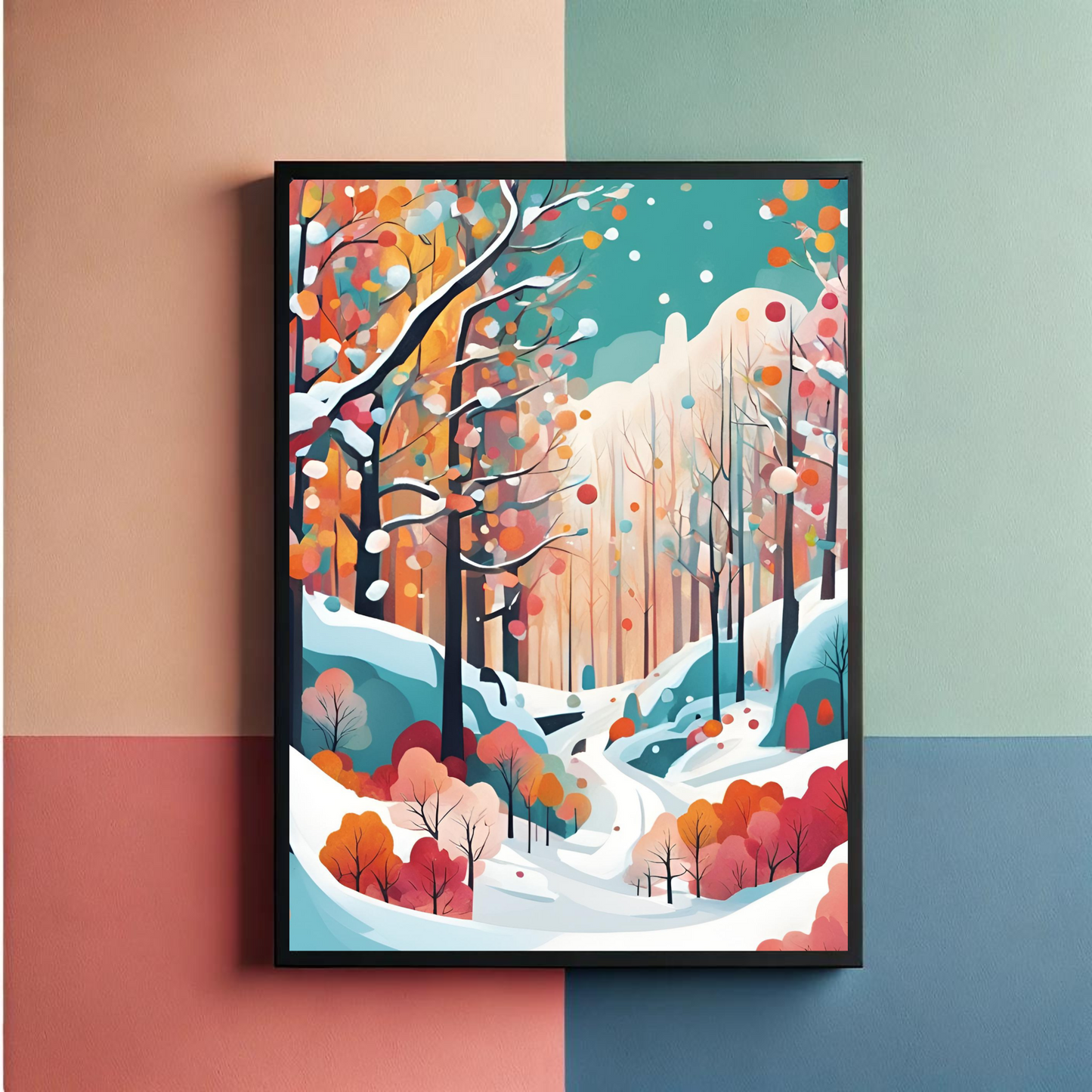 Four Seasons Contemporary Wall Art Posters