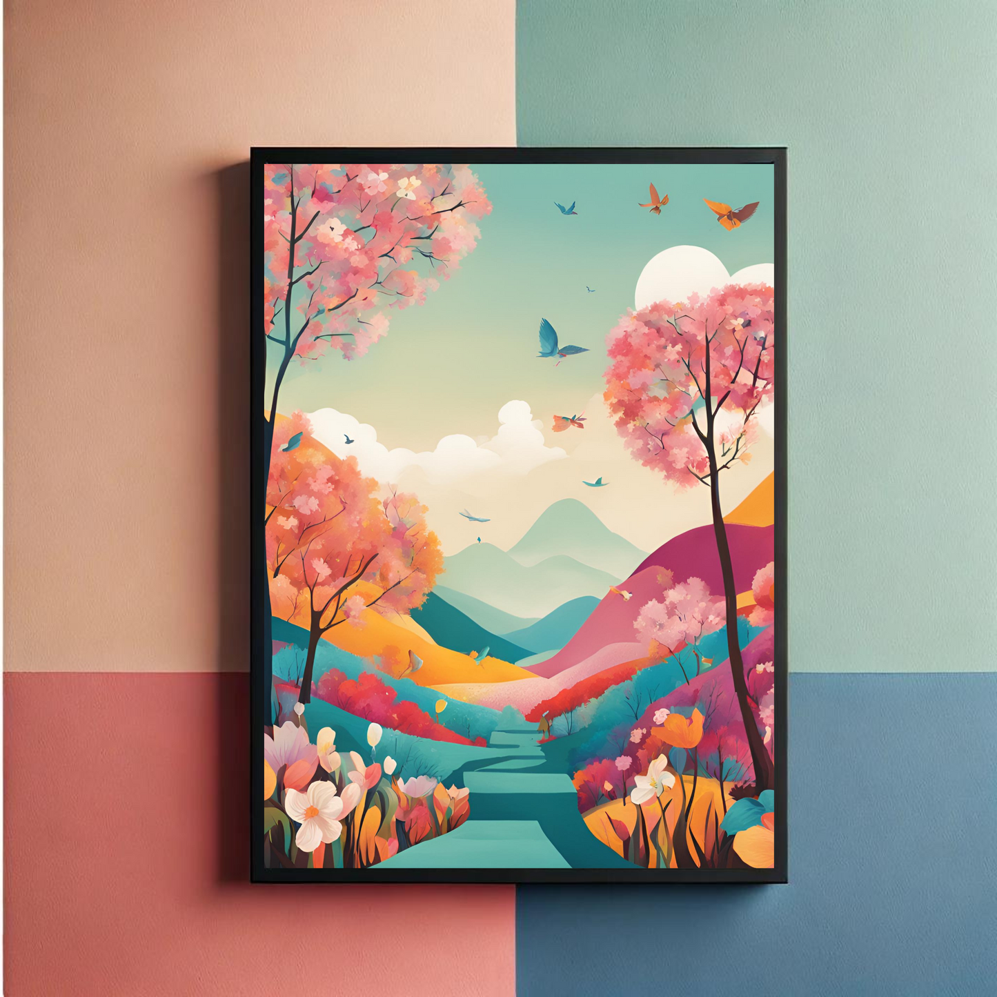 Four Seasons Contemporary Wall Art Posters