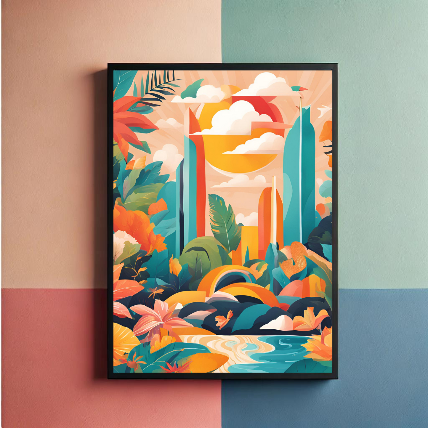 Four Seasons Contemporary Wall Art Posters