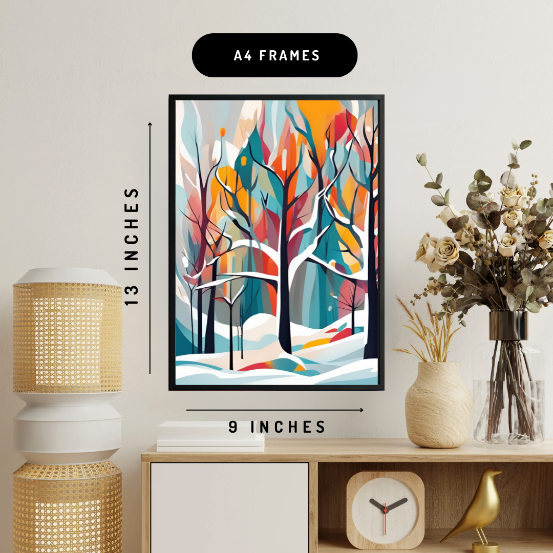 Four Seasons Abstract Wall Art Posters