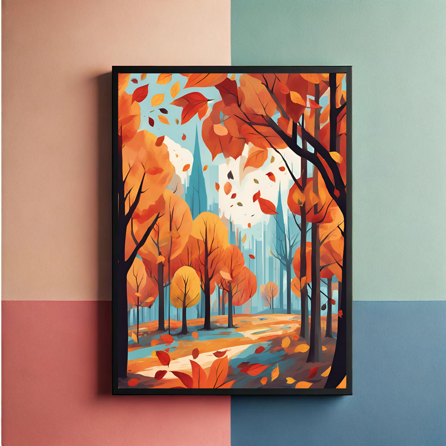 Four Seasons Contemporary Wall Art Posters