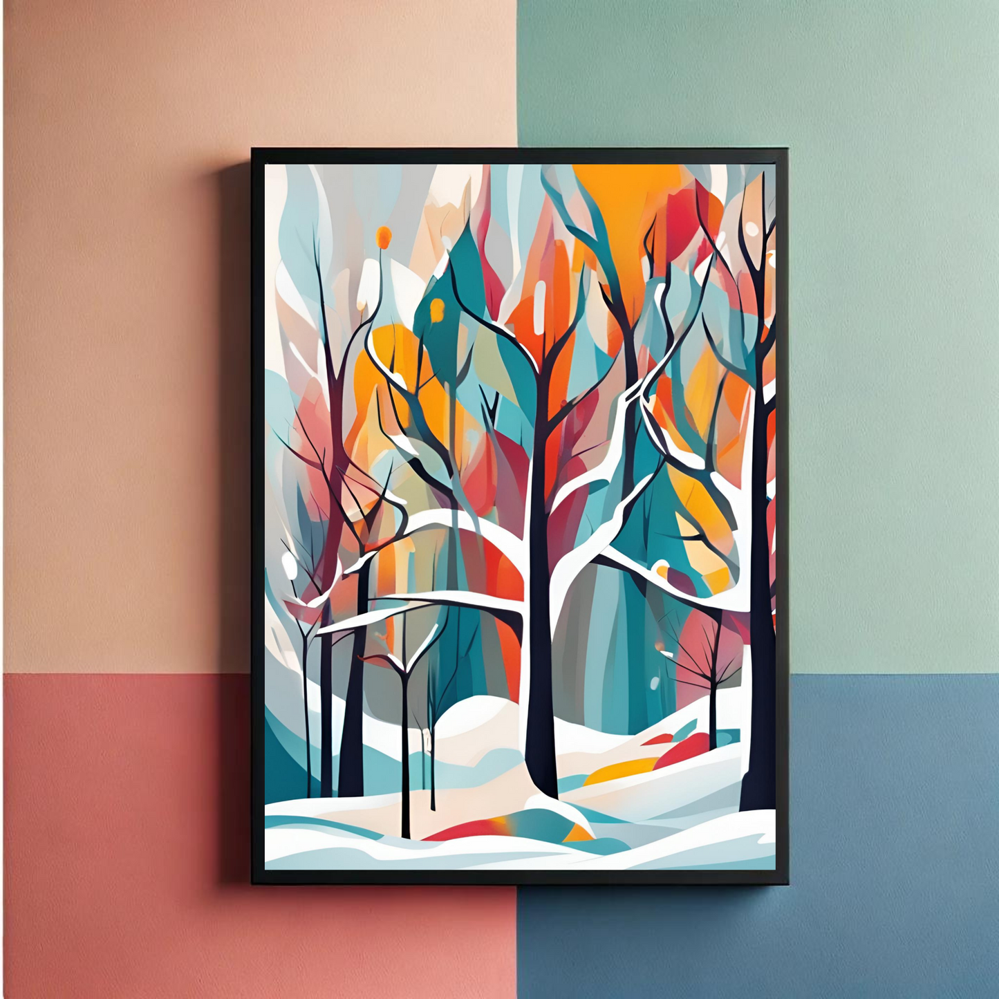 Four Seasons Abstract Wall Art Posters