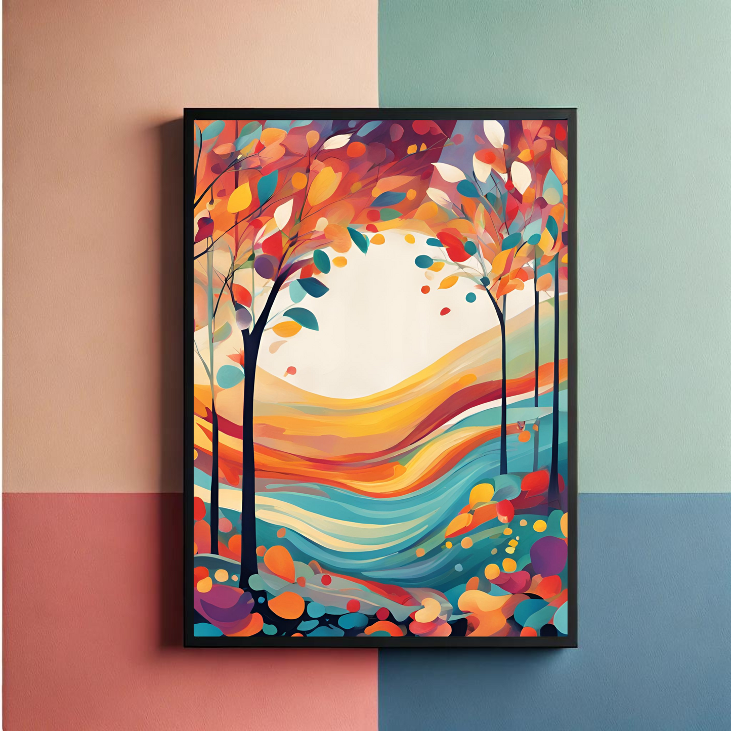 Four Seasons Abstract Wall Art Posters