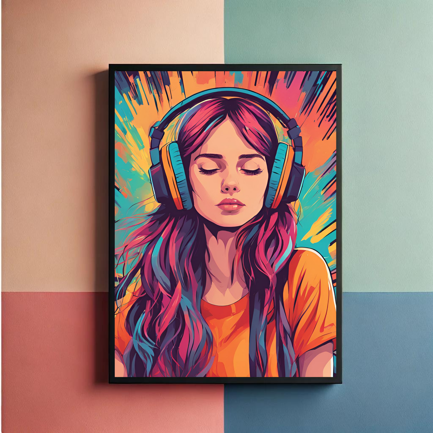 Music Is Happiness Digital Wall Art Posters