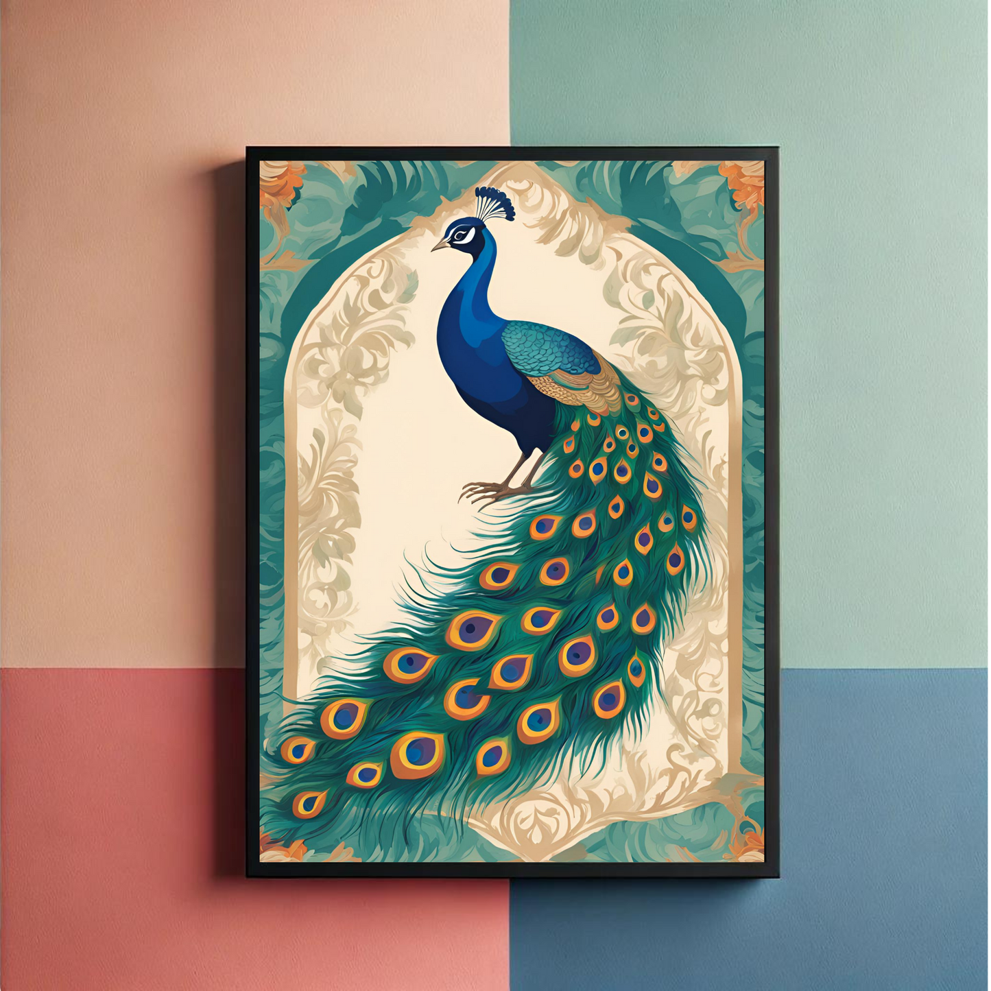 Peacock Bohemian Wall Art Posters