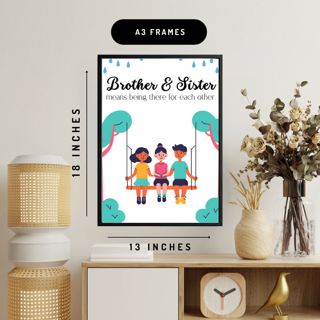 Siblings For Each Other Wall Art Poster