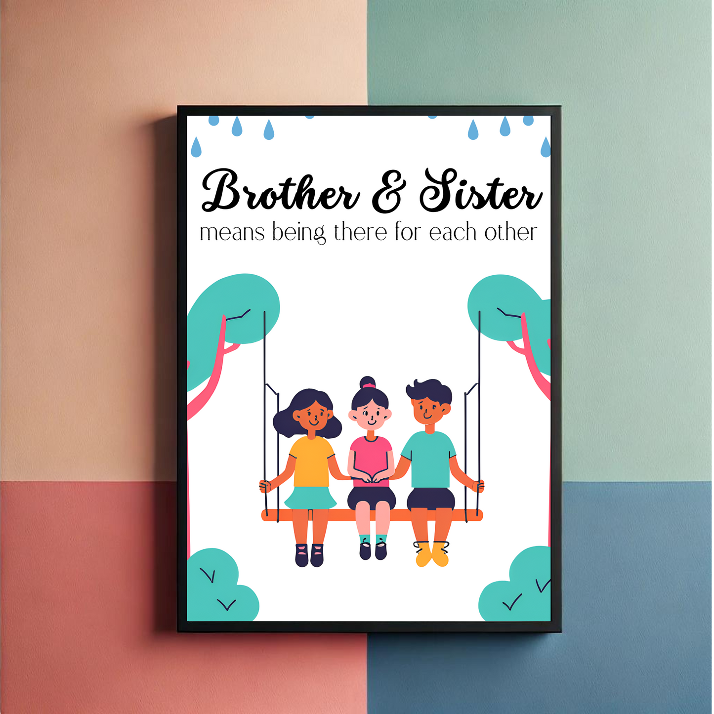 Siblings For Each Other Wall Art Poster