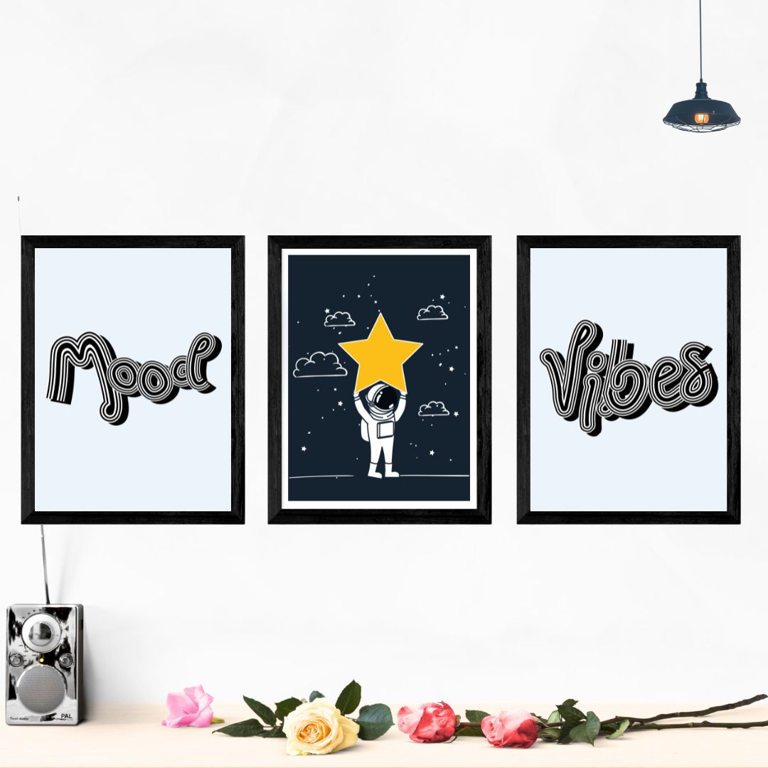 Good Mood & Vibes Set Of 3 Wall Art Posters