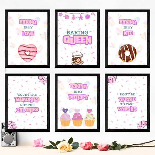 Baking is Love Set of 6 Wall Art Posters