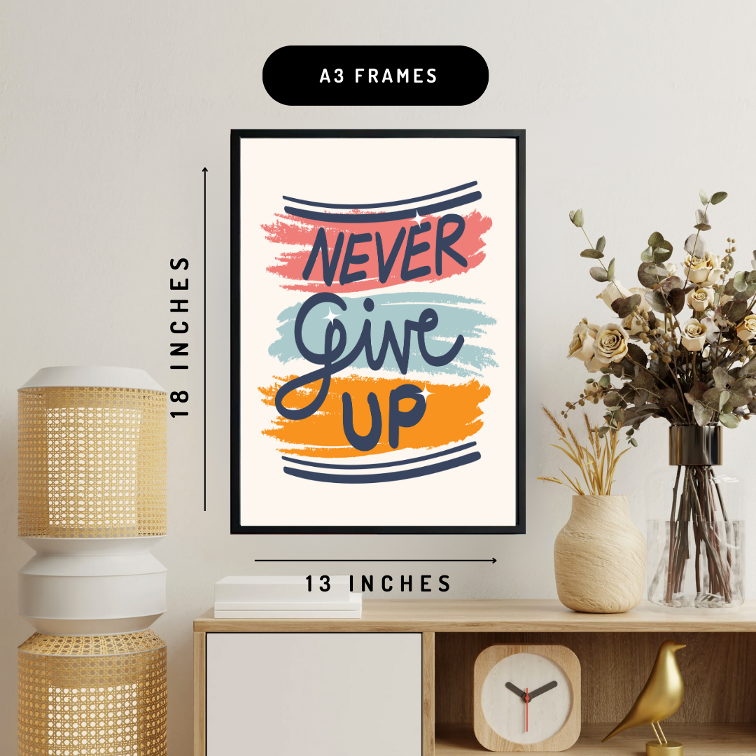 Never Give Up Wall Art Poster