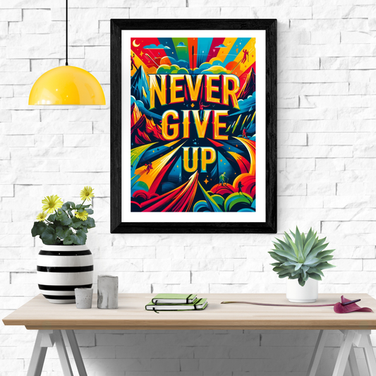 Never Give Up Wall Art Poster