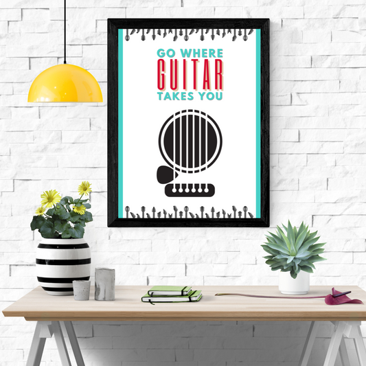 Go With the Guitar Wall Art Poster