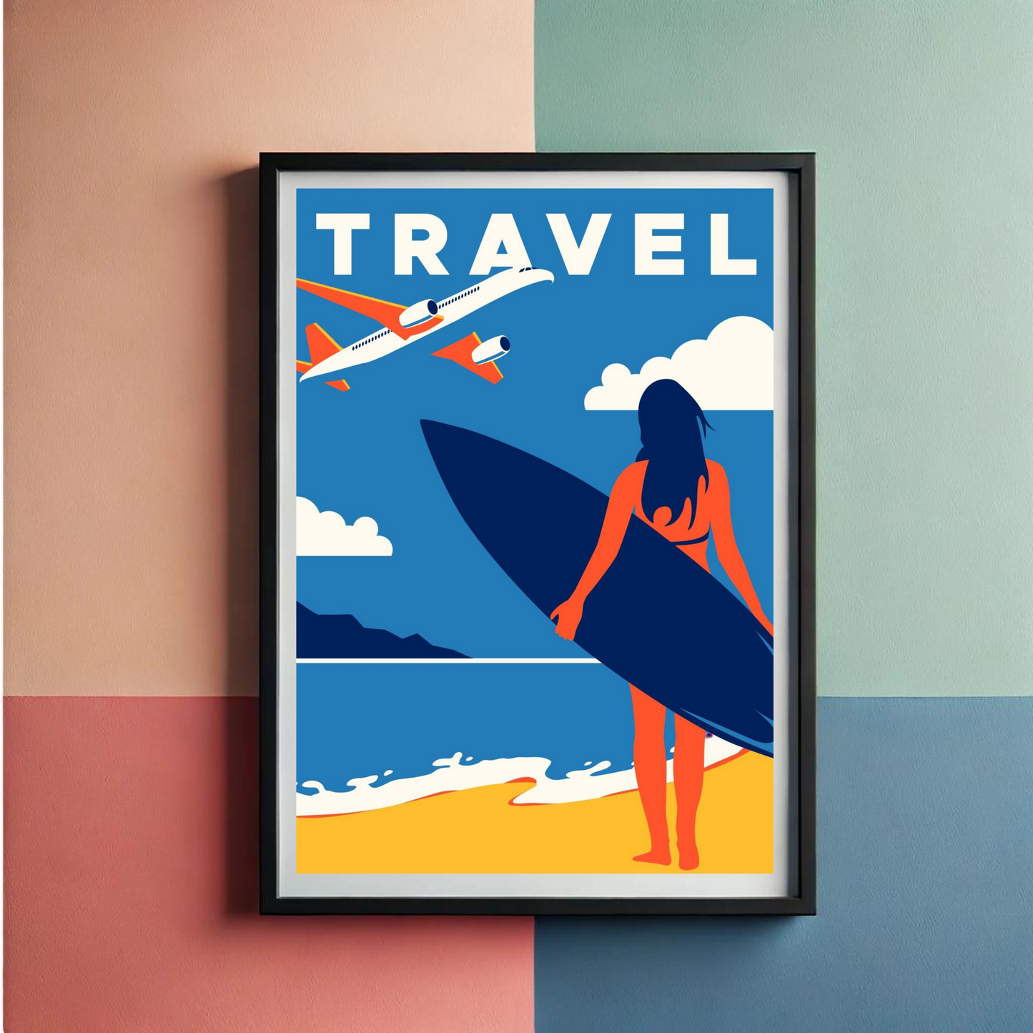 Surf Board Travel Wall Art Poster