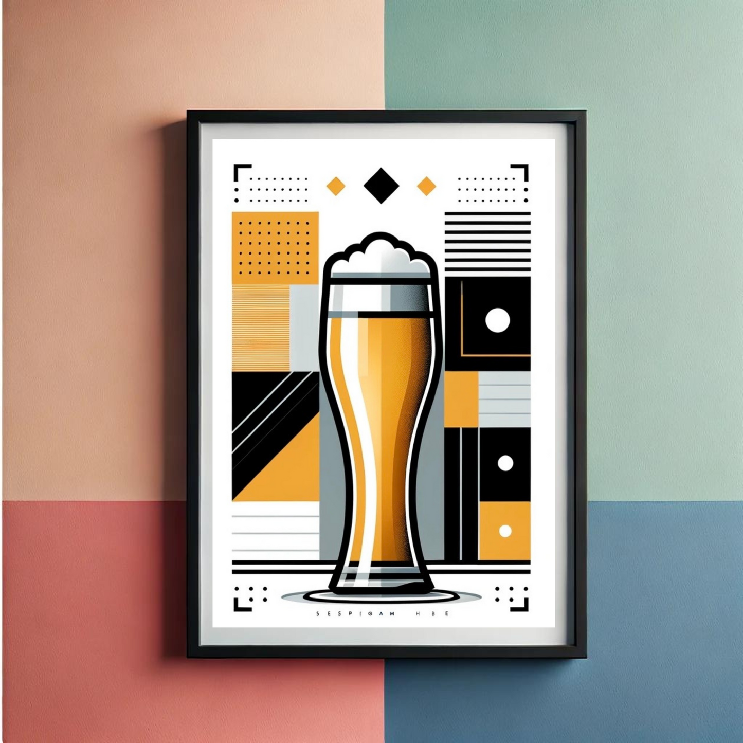 Beer Glass Wall Art Poster