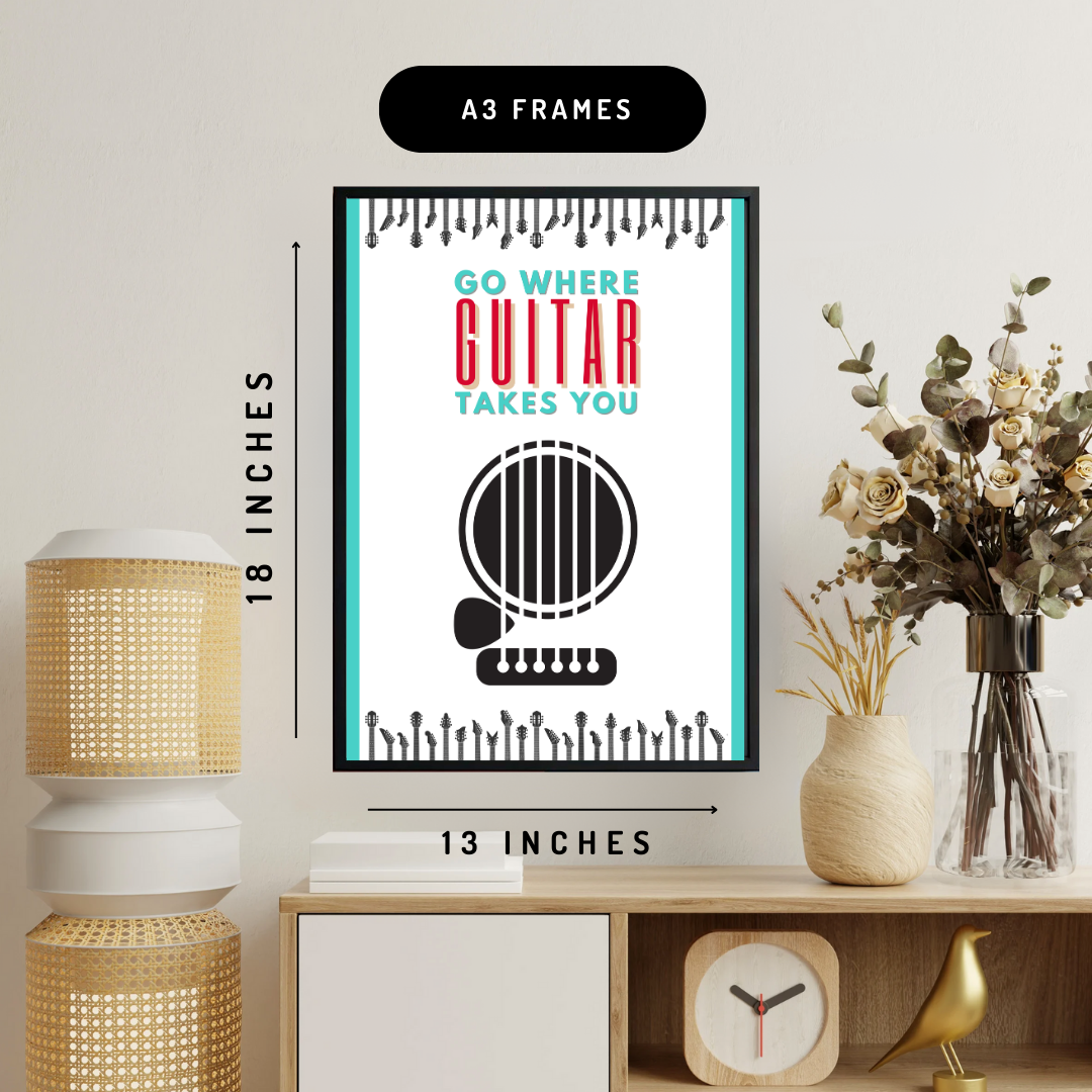 Go With the Guitar Wall Art Poster