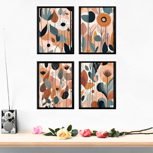 Boho Flowers Wall Art Posters