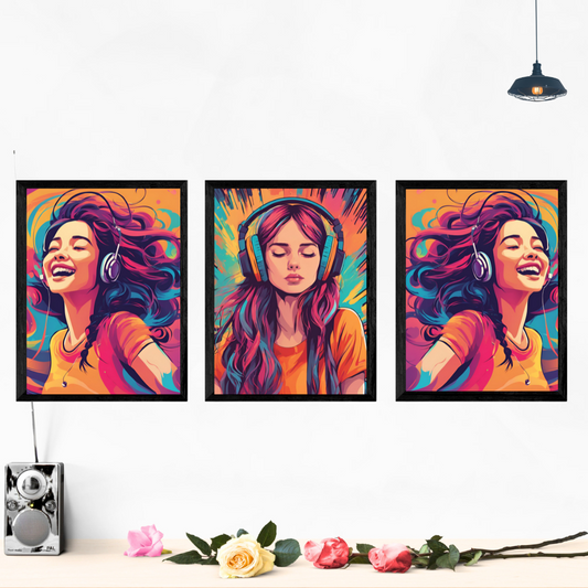 Music Is Happiness Digital Wall Art Posters