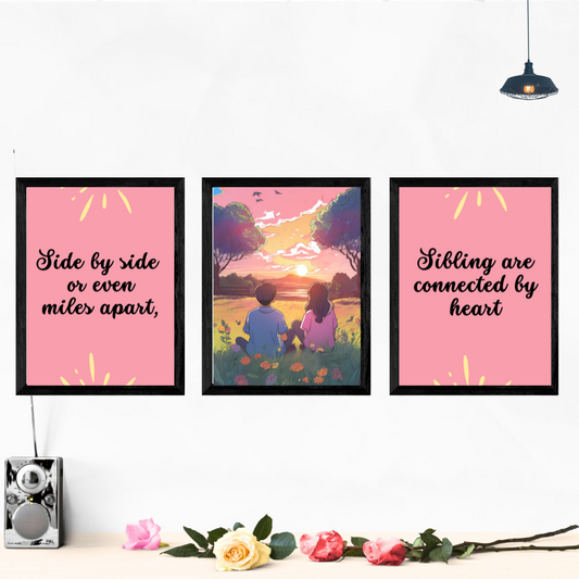 Siblings Are Connected By Heart Wall Art Posters