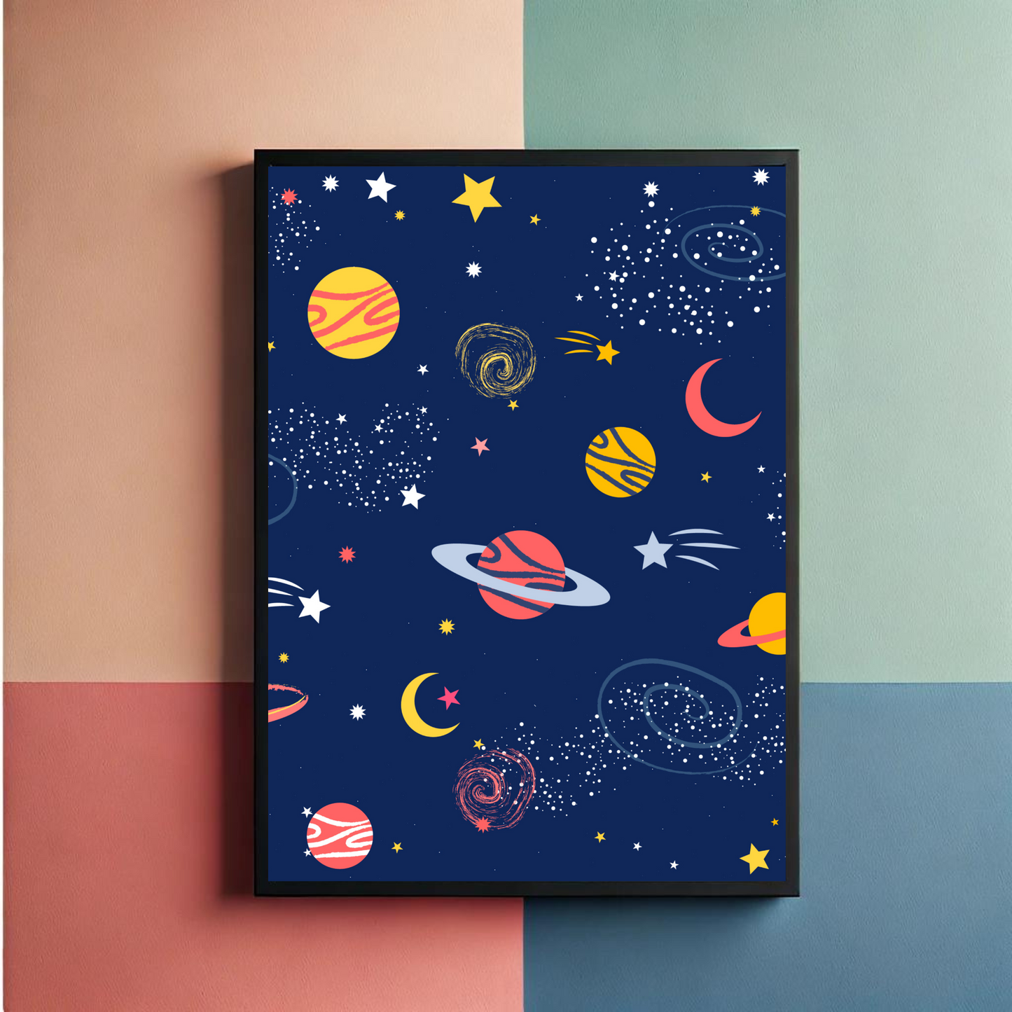 Space Theme Wall Art Posters