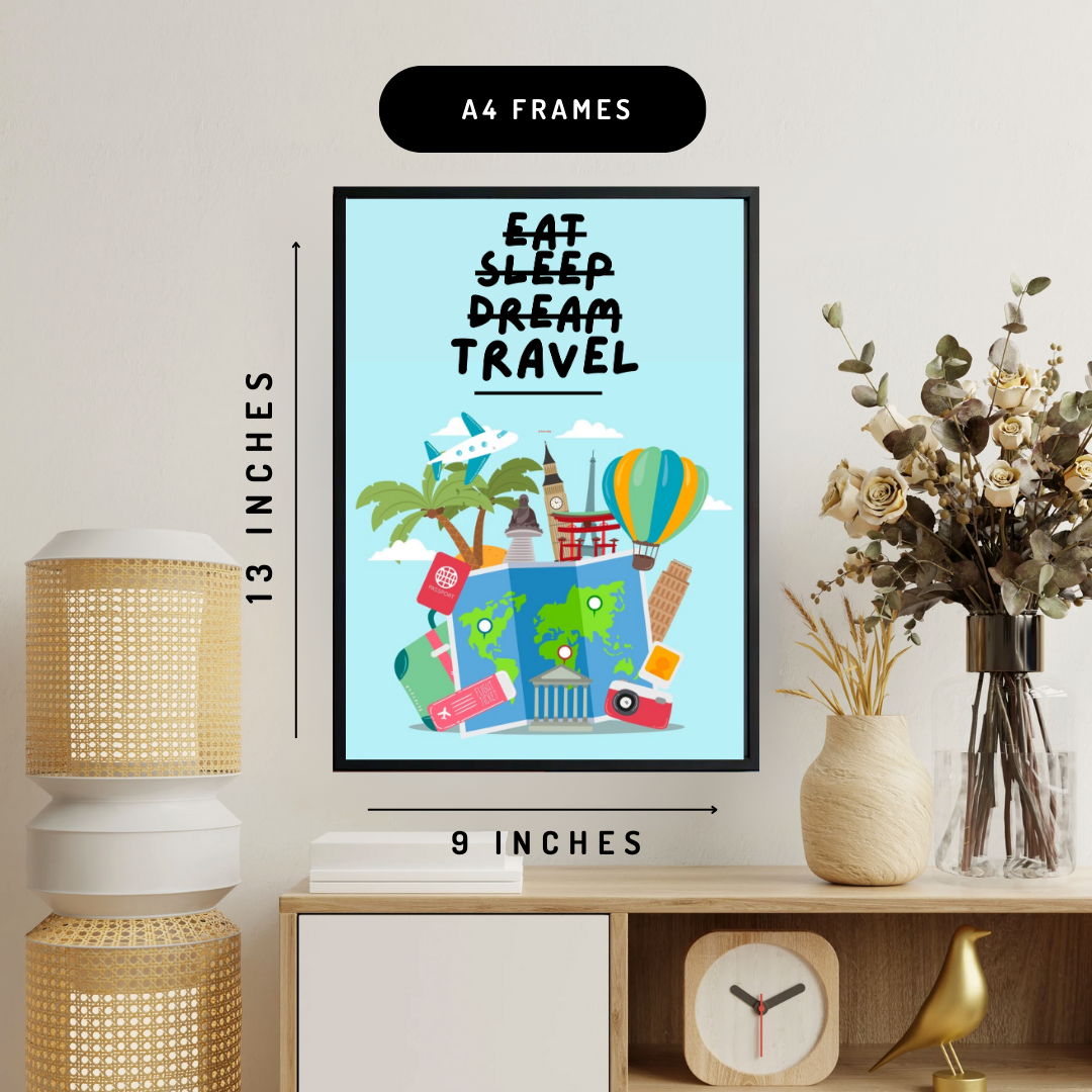 Eat Sleep Dream Travel Wall Art Poster