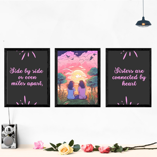 Sisters Are Connected Wall Art Posters