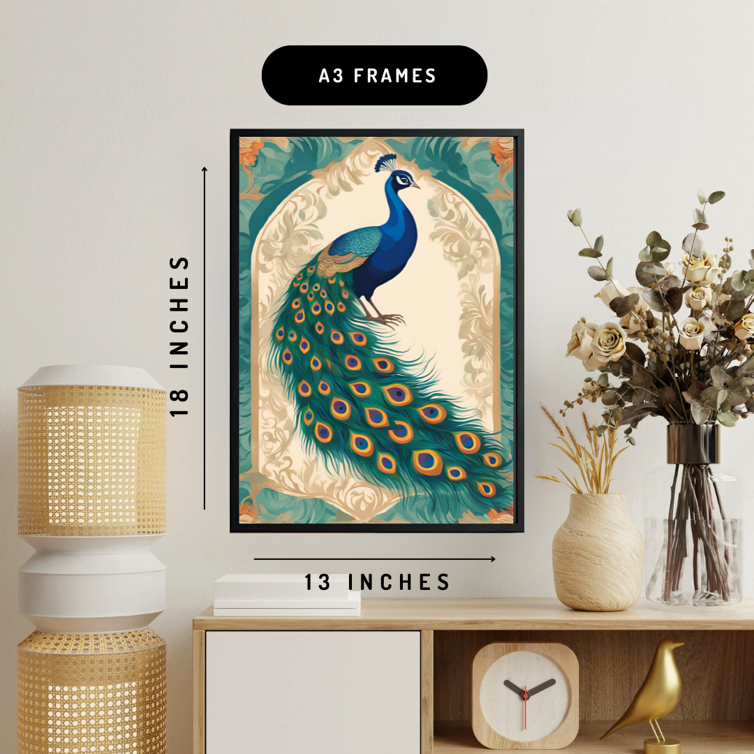 Peacock Bohemian Wall Art Posters