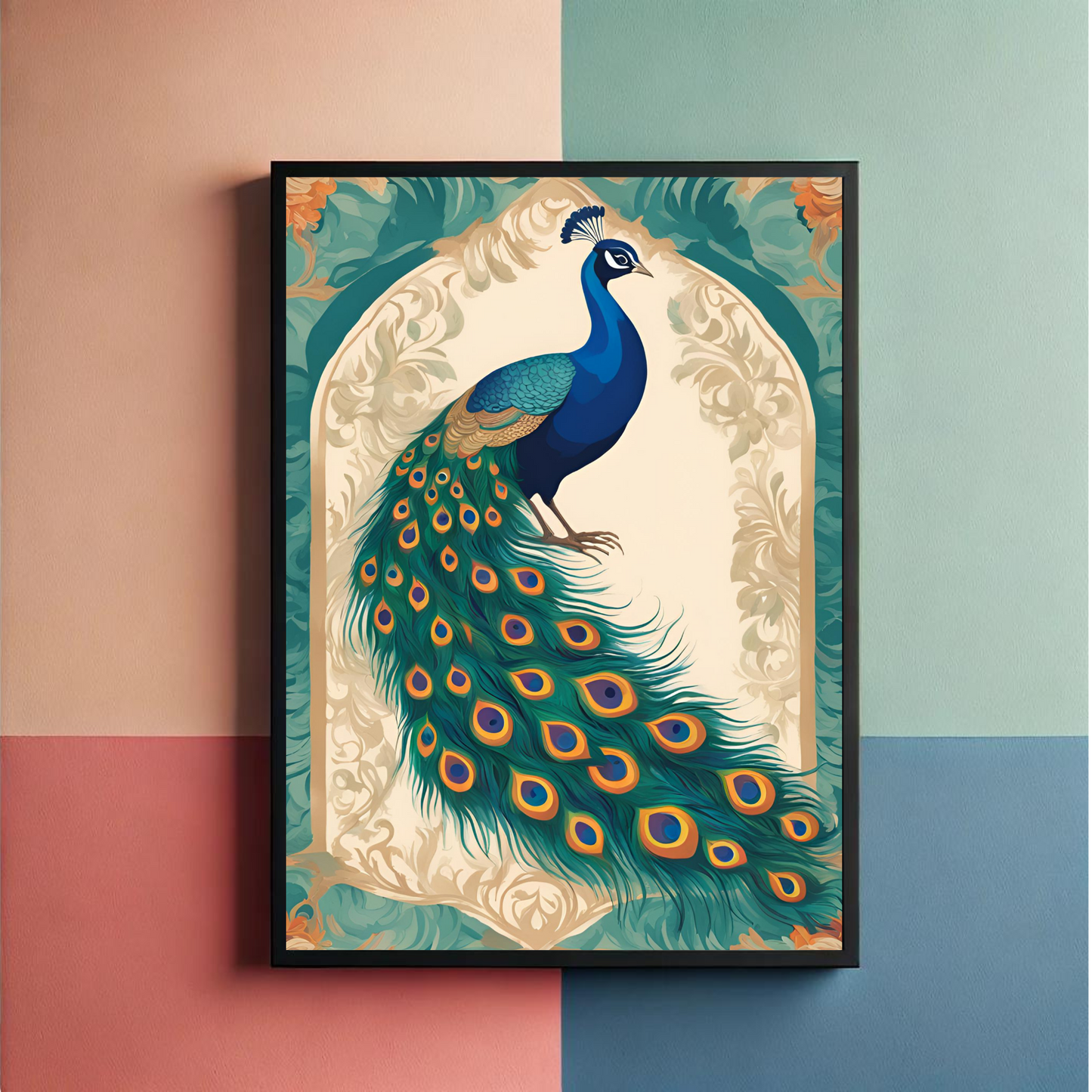 Peacock Bohemian Wall Art Posters