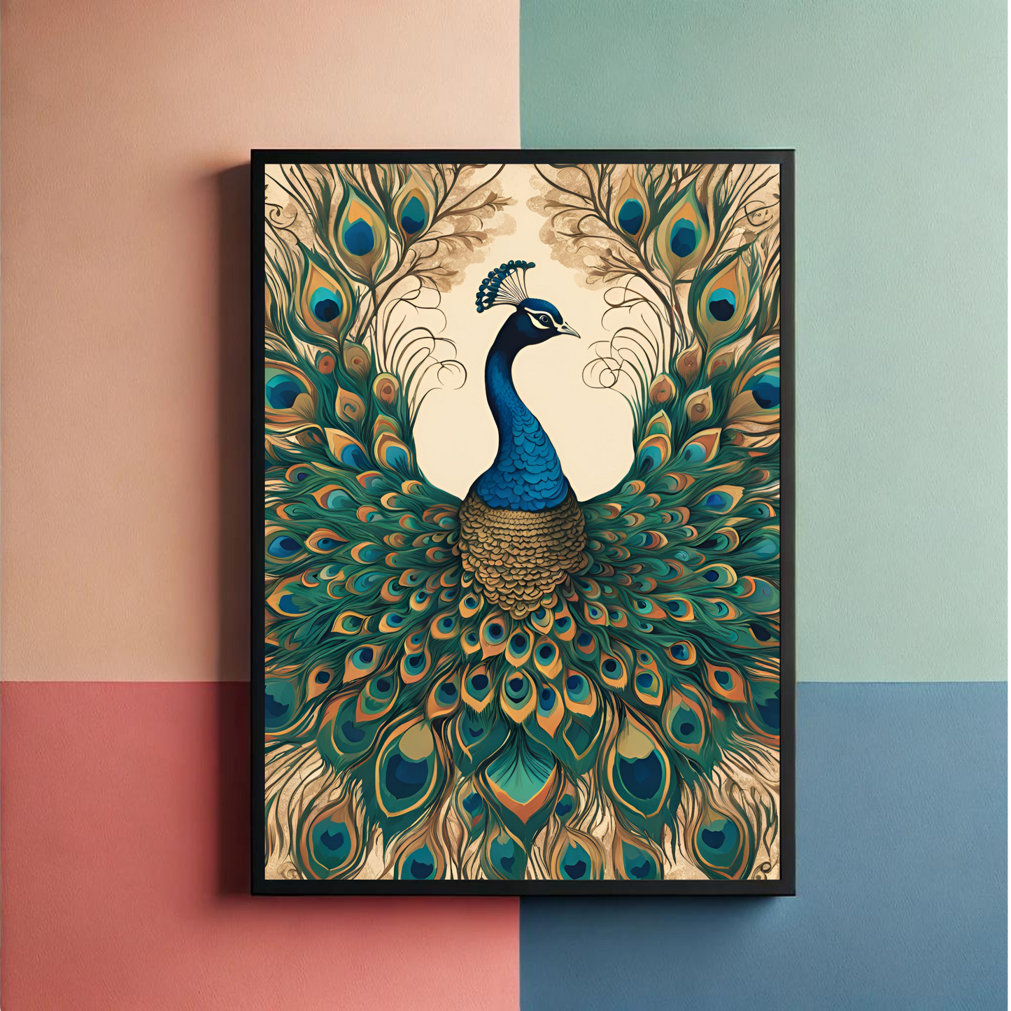 Peacock Bohemian Wall Art Posters